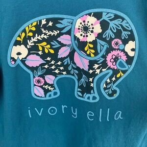 Ivory Ella - Teal Elephant Long Sleeve - XS